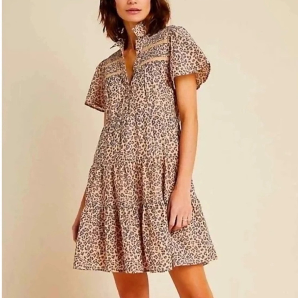 Anthropologie Georgina Tiered Shirt Dress Size S